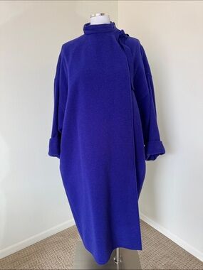 Vintage Sonia Rykiel Paris Purple Wool Coat Made in France Designer Long Jacket